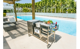 desserte inox piscine